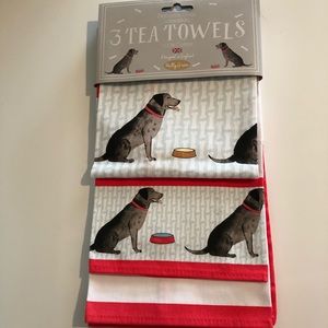 NWT Debonair Dogs Labrador Kitchen Dish Towel Set